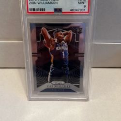 Zion Williamson PSA9 Prizm Rookie Card
