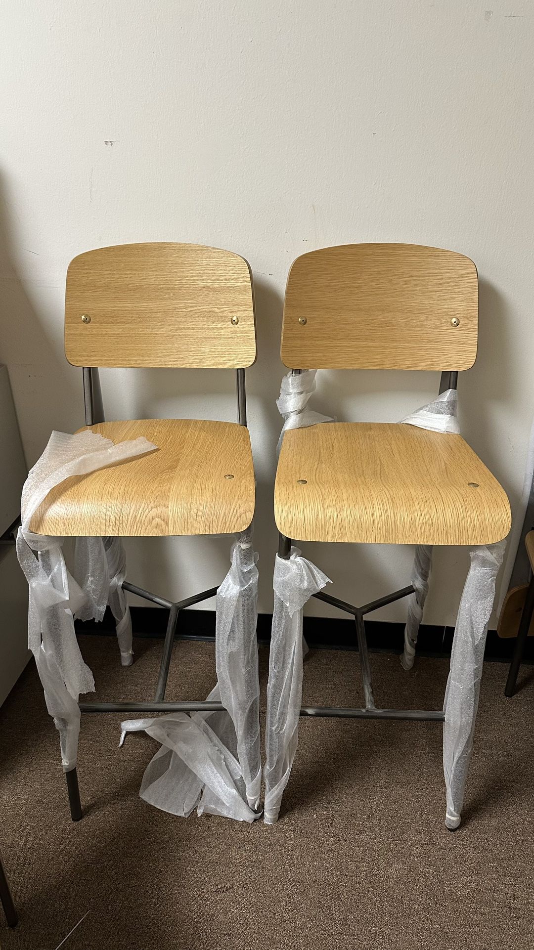 Dining Chairs Vintage Wood, Metal Leg, Home Breakfast Cafe Kitchen Chairs, Modern Commercial Conference Restaurant Side Chair