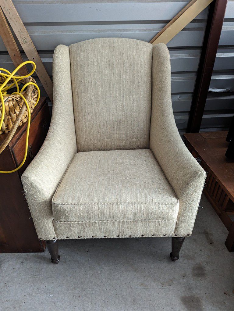 Ethan Allen wingback chair alabaster