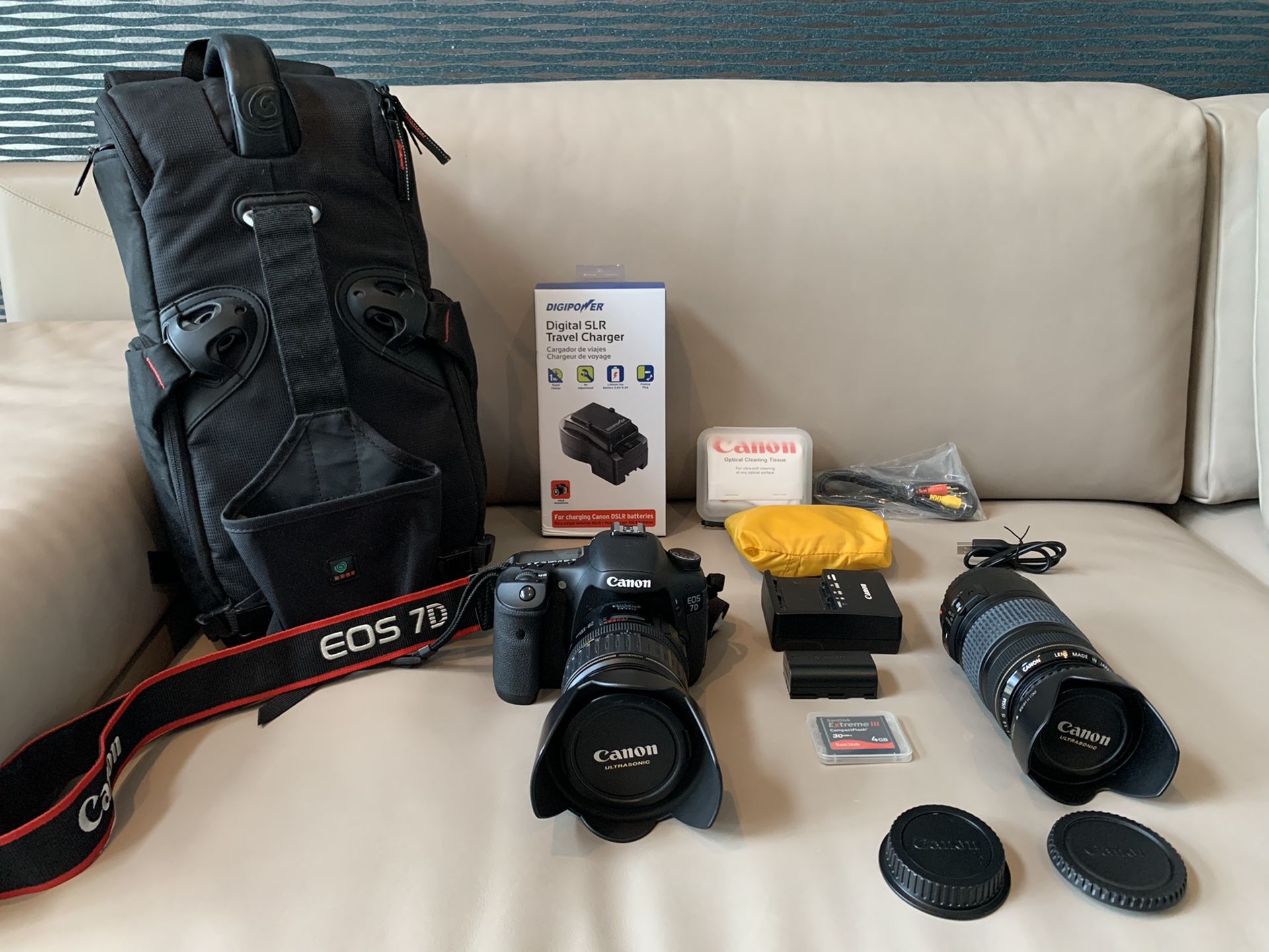 Canon EOS 7D 18.0MP Digital SLR Camera with lenses