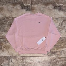 Alo Yoga Accolade Crew Neck Pullover Pink Quartz Sweatshirt Size Small