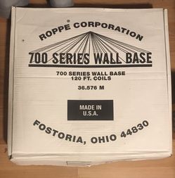 NEW Roppe Corporation, 700 Series Wall Base- 120" Long, 4" Charcoal Made in USABILITY 