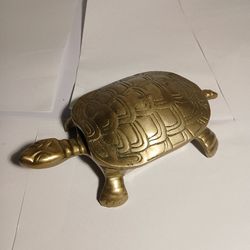 Vintage Brass Turtle Candle Holder Or Ash Tray