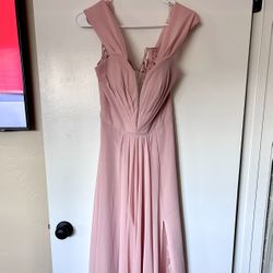 PROM DRESS Rose Chiffon Long Dress