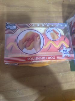 squishy  peach, hot dog, banana and ducks