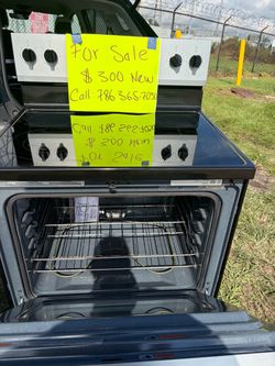 Black Electric Range Stove with Glass Cooktop