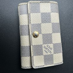6 Ring Key Holder Louis Vuitton Damier Azur 