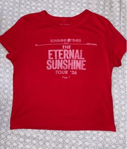 Ariana Grande Eternal Sunshine Tour ‘26 Pop Up Red Crop Shirt