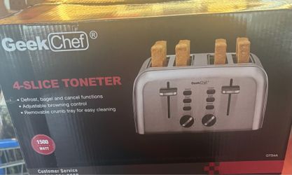 Geek Chef stainless steel 4-slice toaster
