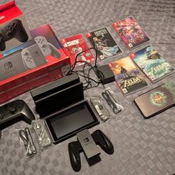 Nintendo Switch, Zelda BotW TotK + Pro Controller, More Games, Excellent Condition