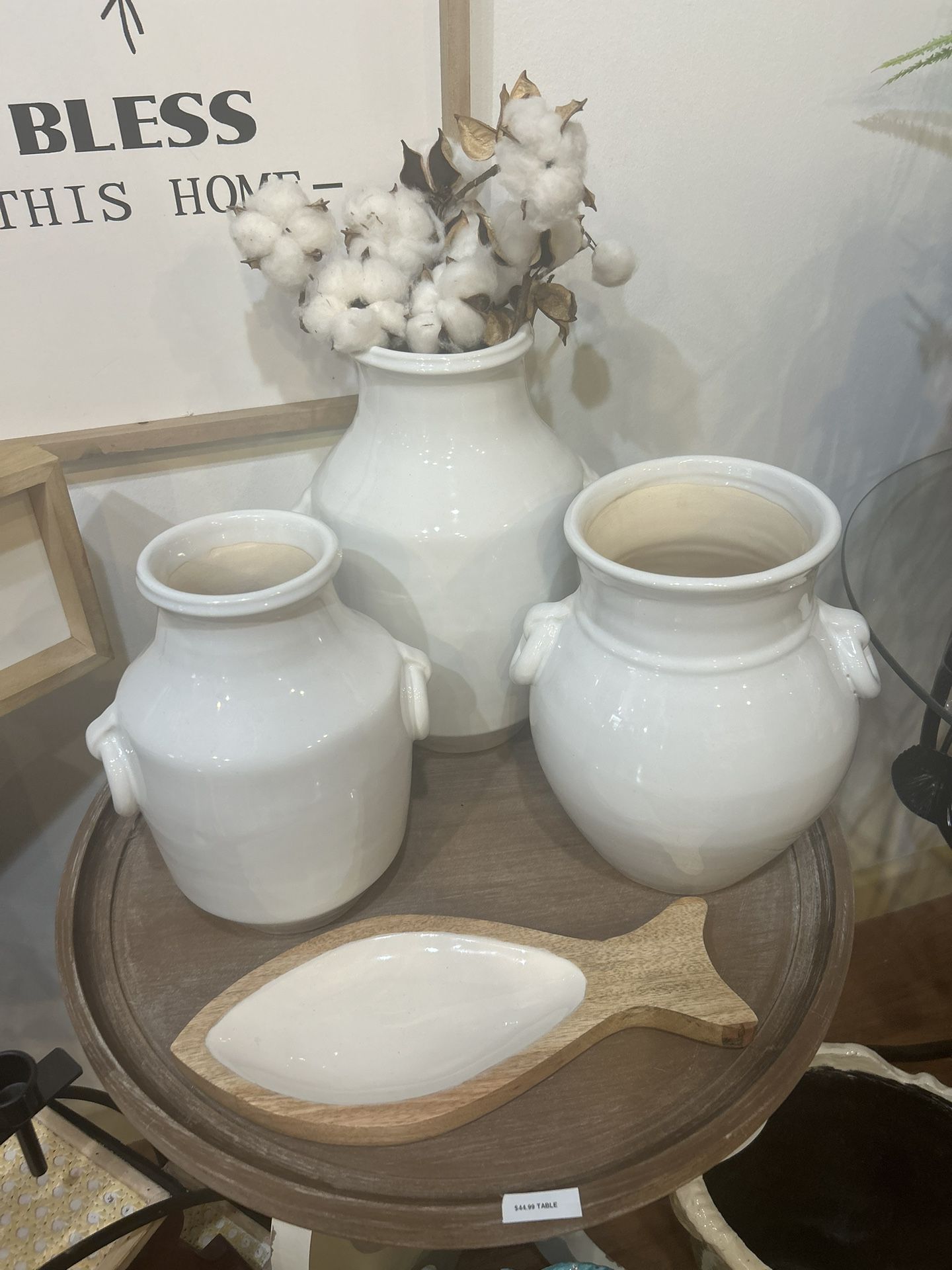 3pc Ceramic Flower Vases 