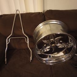 NEW RIM  18 X 300 AND SISSY BAR for Chopper Motorcycle