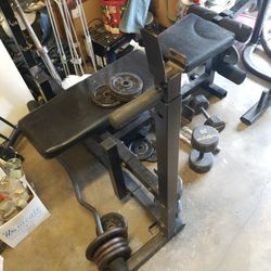 Excersise Bench ,weits And Boxing Bag