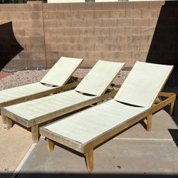 3 Pool Recliner Chairs 