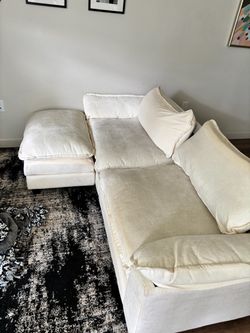 White L shape washable couch
