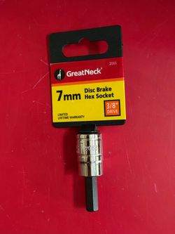 GreatNeck 2066 7mm Disc Brake Hex Socket 3/8" Drive - New