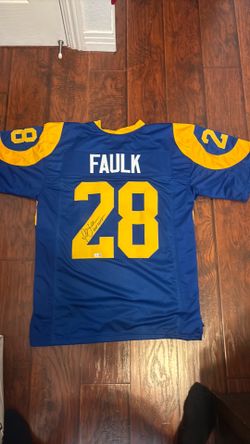 Marshall Faulk Signed Los Angeles Rams #28 Jersey w/ HOF 2011 Inscription – TRISTAR Authenticated