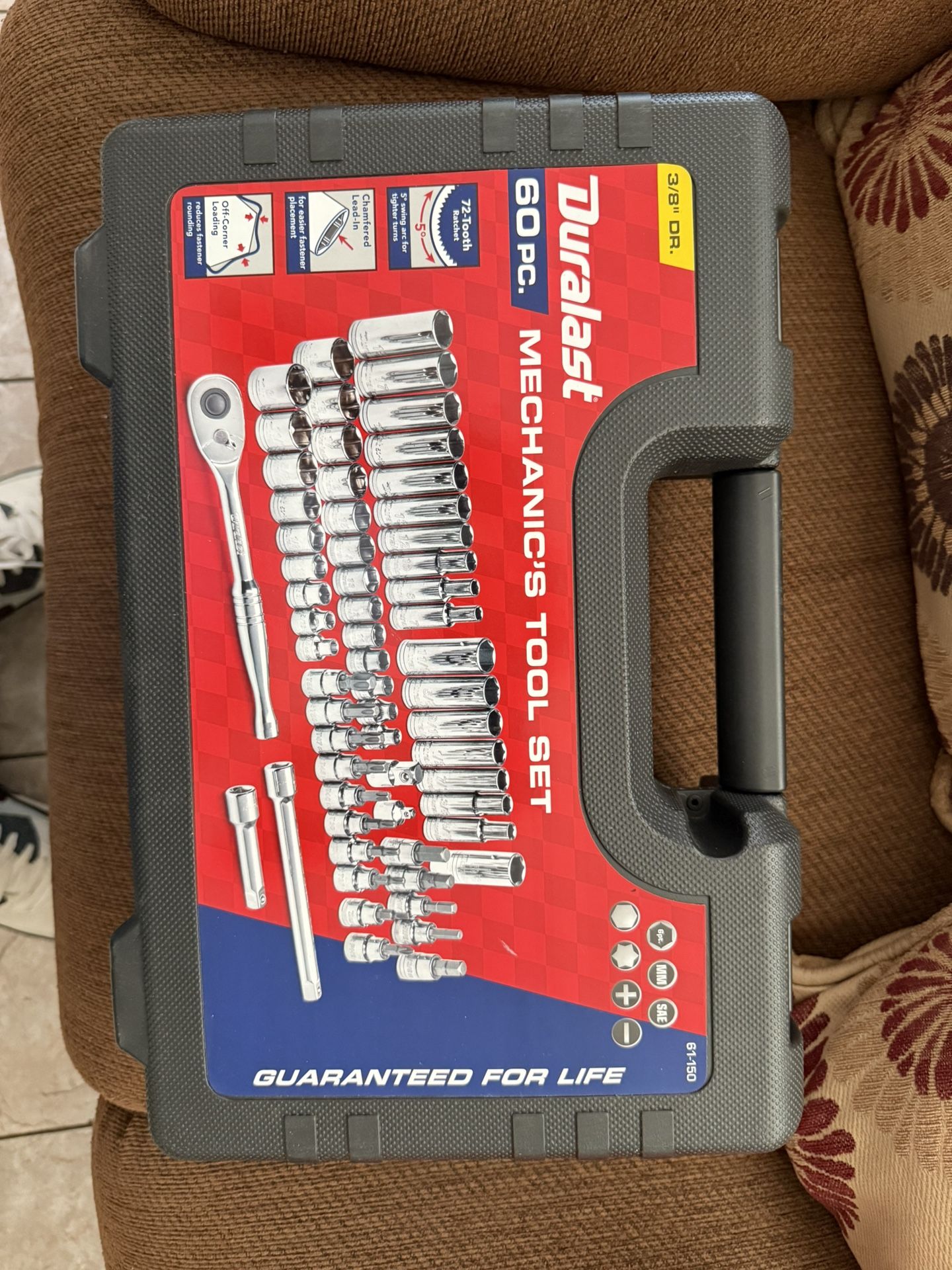 3/8” Dr. 60 Pc Mechanics Tool Set