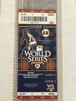 ⚾️ 2010 World Series Ticket Game 2 SF Giants ⚾️