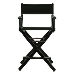 Casual Home 24" Director's Chair Black Frame-with Black Canvas, Counter Height