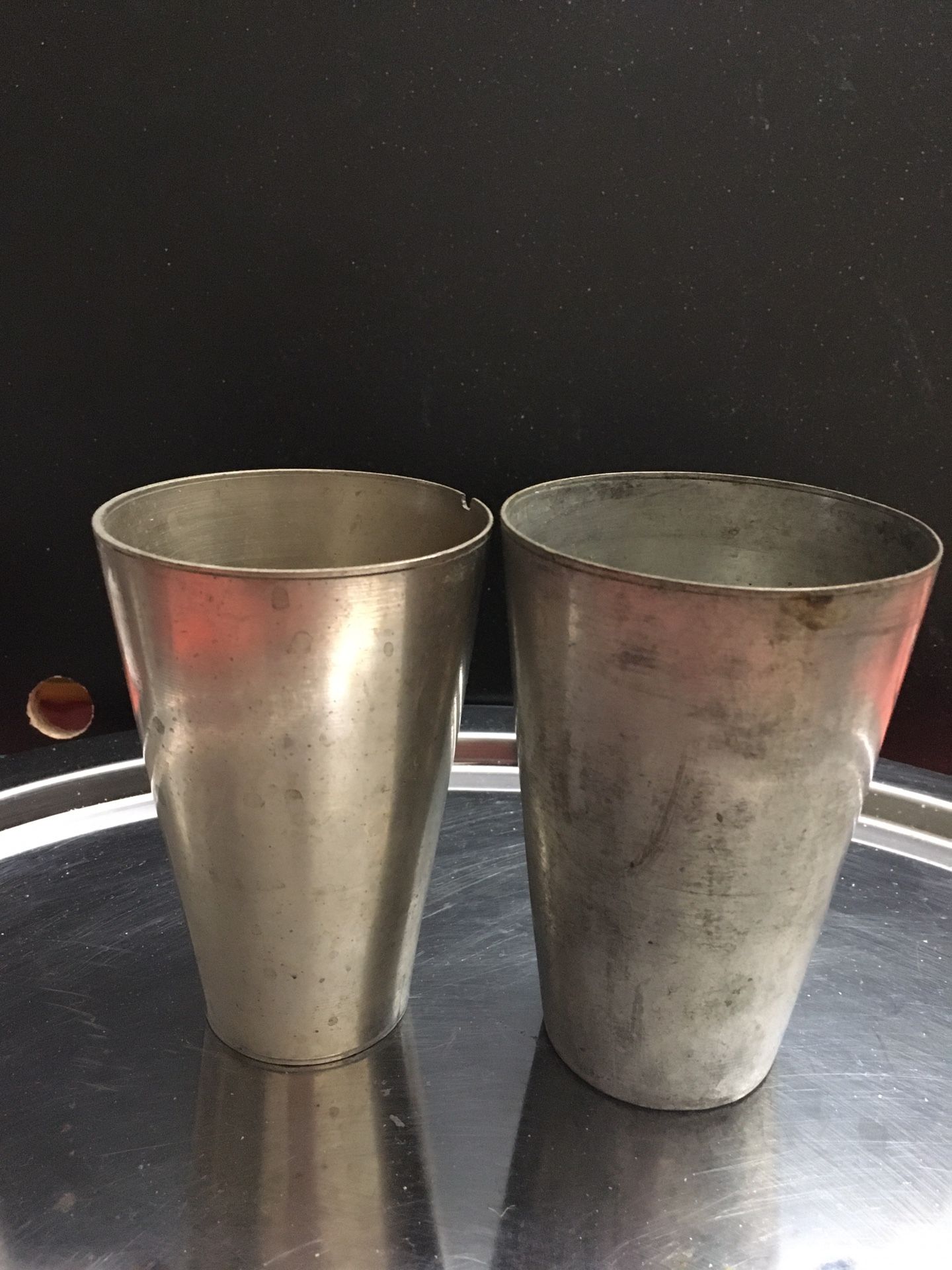 Antique Metal Glasses : Two