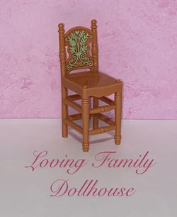 Fisher Price Loving Family Dollhouse Furniture Brown Kitchen Island Tall Chair Replacement Seat