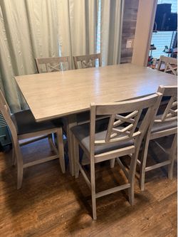Counter Height Dining Table with 6 Chairs