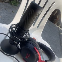 HyperX QuadCast Mic + HyperX Gaming Headset Bundle — Excellent Condition 