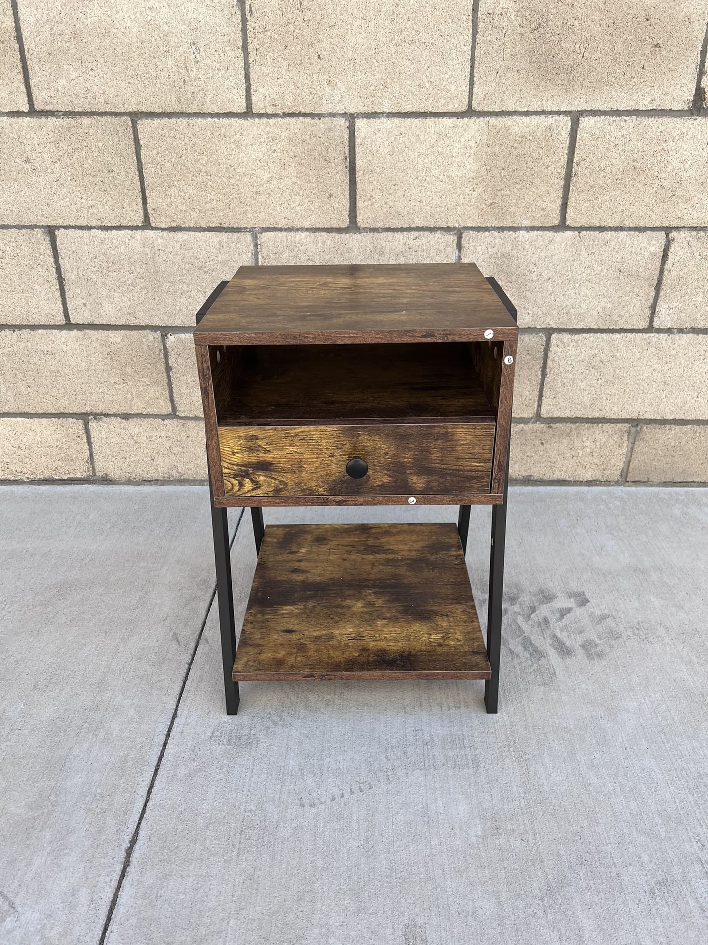NEW Brown Nightstand w/Drawer & Open Shelf Storage **1 Available**