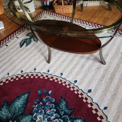 glass coffee table plus 2 end tables
