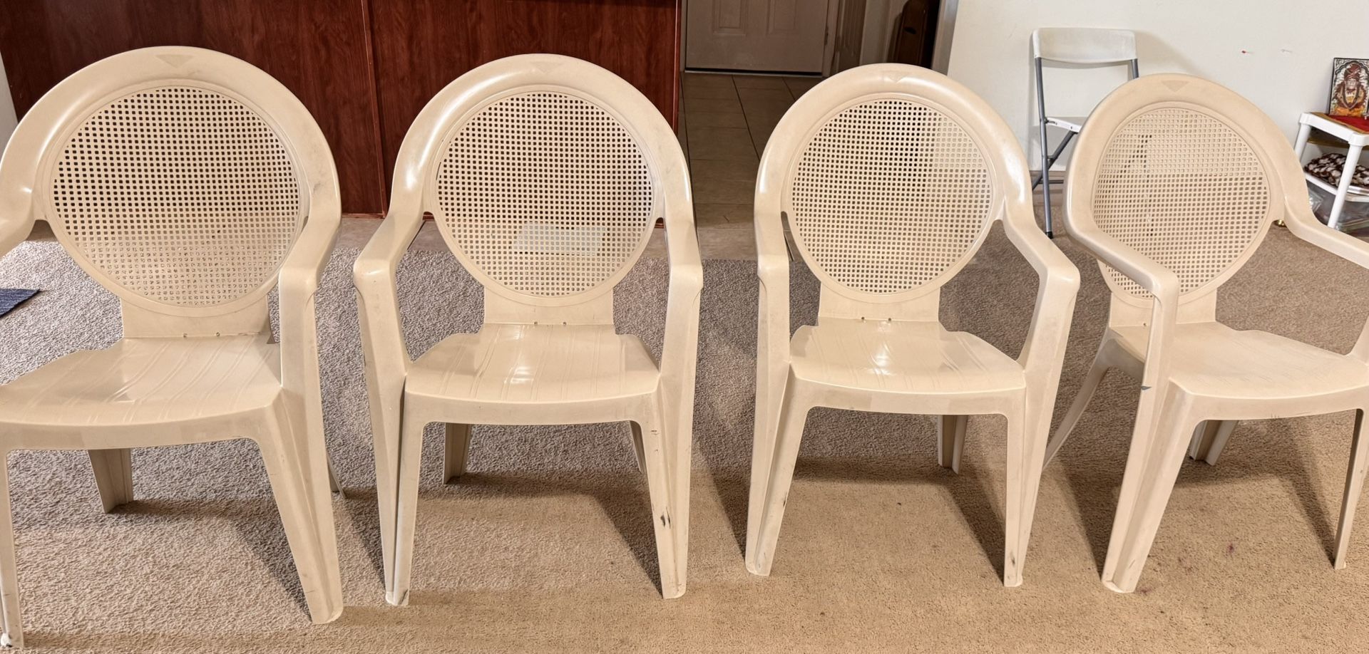 2 Plastic Chairs In Good Condition For $5 Each
