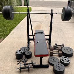 Foldable Bench Press, Lot Of Weights