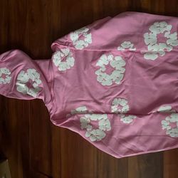 Pink Denim Tear Hoodie