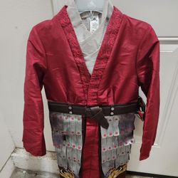 New Disney Store Mulan Deluxe Costume Size 7-8 Tunic Jacket 2 Pc Embroidery