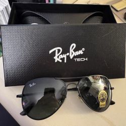  Ray-Ban Tech RB5228 002/Aviator Sunglasses Carbon Fiber Mirror 61mm NEW 
