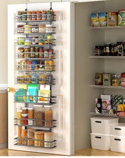 Over the Door Pantry Organizer: 9 Tier Stainless Steel Kitchen Organizer and Storage