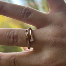 Rose Nail Ring With Stones Stainless Steel