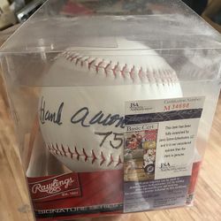Hank Aaron Autograph Baseball Jsa Certificate