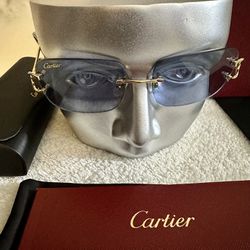 Cartier Wire Glasses Blue Tint