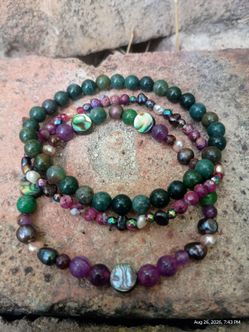Real precious Gems, Stones, real pearl, avalone, real rainbow gold, ruby
