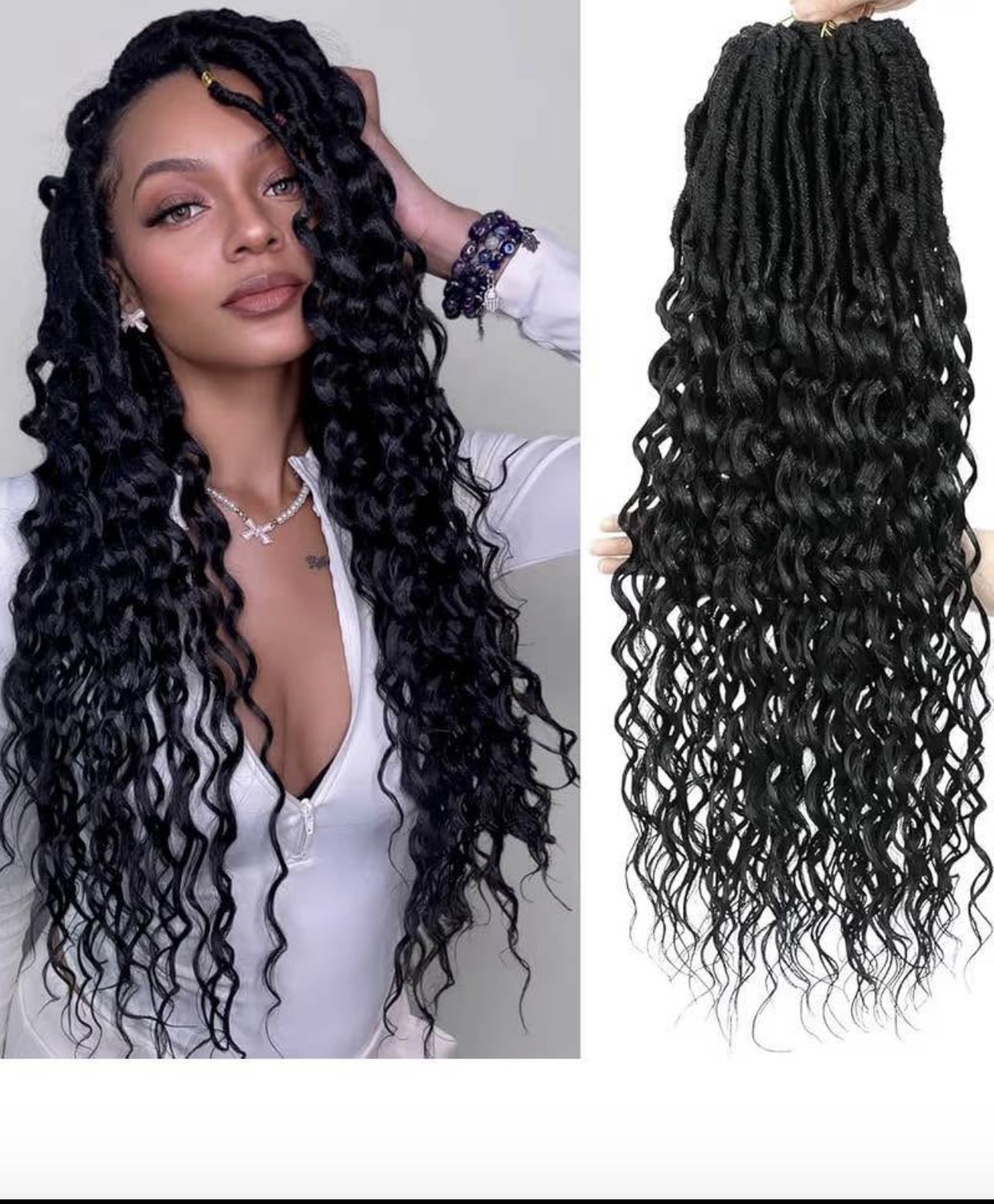 Deep Faux Locs Crochet Hair Goddess Locs Crochet Hair for Women Faux Locs with Curly Ends Pre Looped