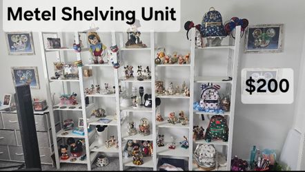White Metal Shelving Unit