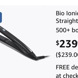 Bio Ionic 10X Styling Iron, Hair Straightener with 1" Sonic Vibrating Plates
