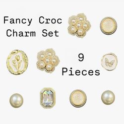Fancy High Fashion Luxury Bling Croc Shoe Charm Set - Brand New