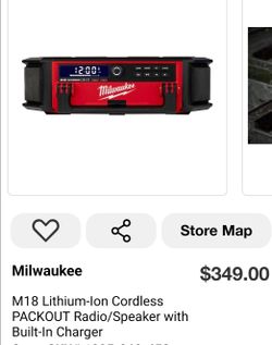 Milwaukee M18 PACKOUT RADIO/SPEAKER +CHARGER (tool only)