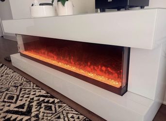 FIREPLACE TV CONSOLE 🤍🖤✅🤍🖤