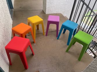 New Set of 6 Colorful Plastic Stools