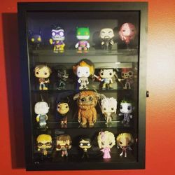 Wood Display Case w/ Glass window & Shelves LOCKS