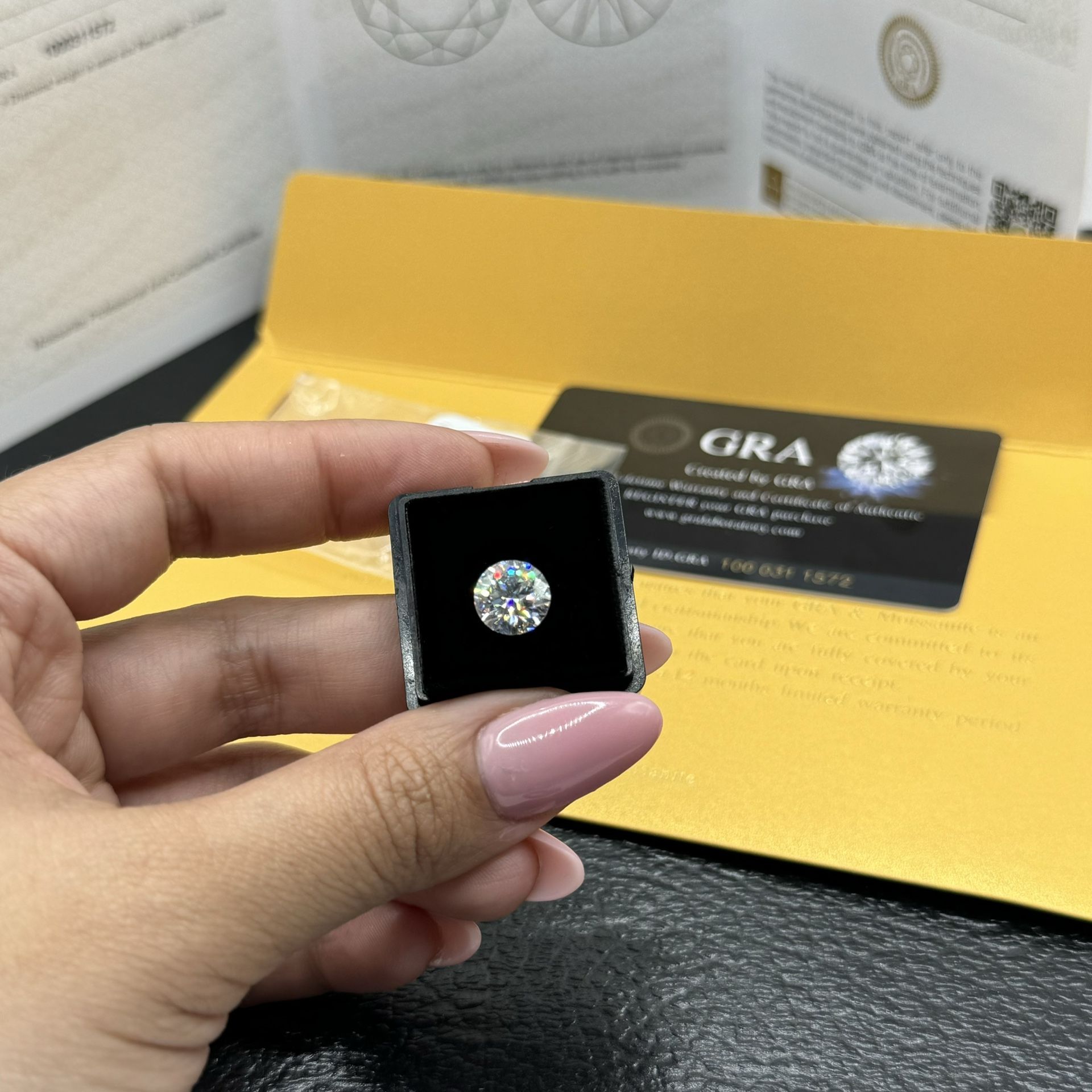 3ct 9mm GRA moissanite round losse stone