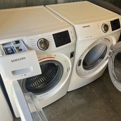 Samsung Front Load Washer And Stackable Gas Dryer Set 